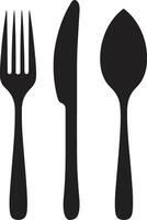 Flavor Fusion Symbol Vector Design for Culinary Harmony with Fork and Knife Icon Sophisticated Cutlery Insignia Vector Logo for Elegance in Dining