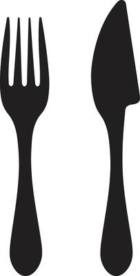 Culinary Craft Crest Fork and Knife Icon in Artistic Vector Style Gourmet Gastronomy Insignia Vector Logo for Culinary Excellence