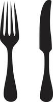 Sophisticated Cutlery Insignia Vector Logo for Elegance in Dining Gourmet Dining Insignia Fork and Knife Icon in Vector Artistry