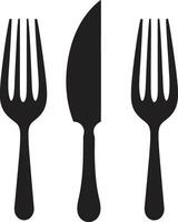 Bistro Blade Badge Vector Design for Sophisticated Culinary Representation Elegant Dining Emblem Fork and Knife Icon in Vector Artistry