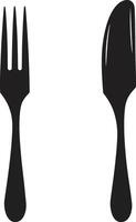 Fine Dining Mark Fork and Knife Vector Icon for Culinary Class Utensil Elegance Badge Vector Design for Sophisticated Culinary Representation