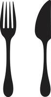 Epicurean Etiquette Emblem Vector Logo for Refined Dining Symbol Fine Dining Mark Fork and Knife Vector Icon for Culinary Class