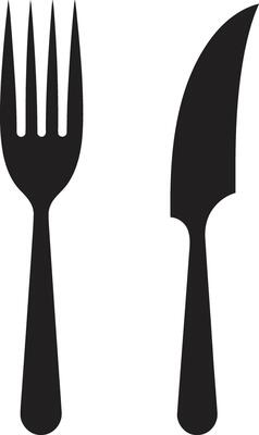 Artistic Cutlery Emblem Vector Logo for Stylish Dining Symbol Fine Dining Mark Fork and Knife Vector Icon for Culinary Class