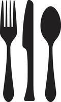 Utensil Elegance Badge Vector Logo for Stylish Culinary Design Fine Dining Mark Fork and Knife Vector Icon for Culinary Class