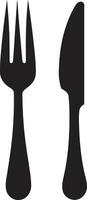 Flavor Fusion Symbol Vector Design for Culinary Harmony with Fork and Knife Icon Sophisticated Cutlery Insignia Vector Logo for Elegance in Dining