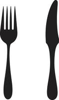 Utensil Elegance Badge Fork and Knife Vector Icon for Stylish Dining Culinary Craft Crest Vector Design for Artistic Culinary Representation