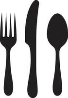 Gourmet Dining Insignia Fork and Knife Icon in Vector Artistry Elegant Dining Emblem Vector Logo for Dining Elegance