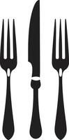 Gourmet Dining Insignia Fork and Knife Icon in Vector Artistry Elegant Dining Emblem Vector Design for Dining Elegance