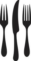 Utensil Elegance Badge Vector Logo for Elegant Culinary Symbol Fine Dining Mark Fork and Knife Vector Icon for Culinary Class