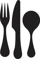 Fine Dining Mark Fork and Knife Icon in Vector Artistry Culinary Craft Crest Vector Design for Sophisticated Culinary Representation