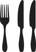 Fine Dining Mark Fork and Knife Vector Icon for Culinary Class Culinary Craft Crest Vector Design for Sophisticated Culinary Representation