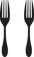 Bistro Blade Badge Vector Design for Stylish Culinary Representation Utensil Elegance Badge Fork and Knife Vector Icon for Culinary Excellence