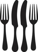 Culinary Craft Crest Fork and Knife Vector Icon for Sophisticated Culinary Design Gourmet Dining Insignia Vector Design for Culinary Excellence