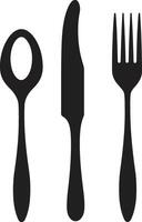 Utensil Elegance Badge Fork and Knife Vector Icon for Culinary Excellence Cutlery Elegance Crest Vector Design for Elegant Culinary Symbol