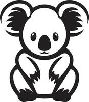 Bamboo Browsing Badge Vector Design for Koala Preservation Eucalyptus Emissary Insignia Koala Vector Logo for Stylish Design