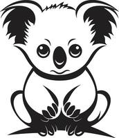 Koala Cuteness Badge Adorable Vector Icon for Wildlife Appreciation Furry Foliage Insignia Koala Vector Design for Environmental Harmony