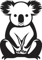 Australian Arboreal Emblem Vector Design for Koala Conservation Bamboo Browsing Badge Koala Vector Icon for Wildlife Appreciation