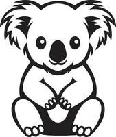 Bamboo Browsing Insignia Vector Design for Koala Conservation Fluffy Foliage Crest Koala Vector Icon for Environmental Awareness