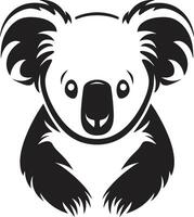 Eucalyptus Elegance Insignia Koala Vector Icon in Stylish Harmony Bamboo Browsing Crest Vector Logo for Koala Preservation