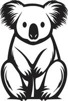Fluffy Foliage Crest Koala Vector Design for Environmental Awareness Australian Arboreal Emblem Vector Logo for Koala Preservation