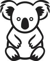 Fluffy Foliage Badge Vector Design for Koala Conservation Eucalyptus Elegance Insignia Koala Vector Icon in Stylish Harmony