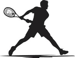 Grand Slam Gladiator Badge Tennis Player Vector Icon for Championship Spirit Smash Success Crest Male Tennis Player Logo for Powerful Plays