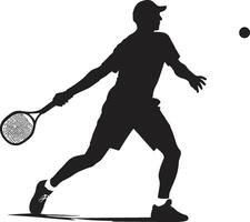 Victory Vortex Badge Tennis Player Vector Logo for Winning Vibe Slam Dunk Dynamo Crest Male Tennis Player Icon in Athletic Action