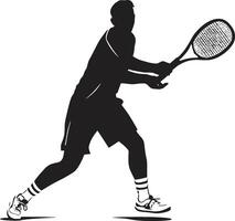 Victory Vortex Badge Tennis Player Vector Logo for Winning Vibe Slam Dunk Dynamo Crest Male Tennis Player Icon in Athletic Action