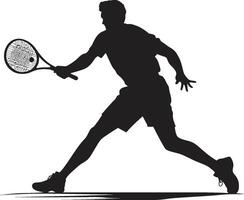 Slam Dunk Maestro Insignia Vector Design for Tennis Champion Icon Ace Attacker Badge Tennis Player Vector Logo for Dominant Serve