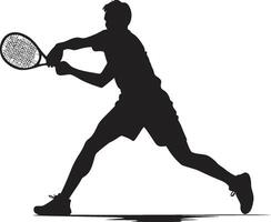 Net Ninja Insignia Vector Design for Skillful Tennis Icon Racket Renegade Badge Tennis Player Vector Logo for Bold Competitor