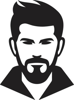 Contemporary Charisma Crest Male Face Icon in Modern Artistic Form Rugged Resilience Insignia Vector Design for Strong Male Face Logo