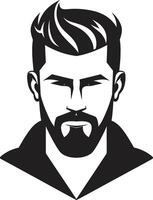 Striking Symmetry Insignia Vector Logo for Balanced Male Face Illustration Contemporary Charisma Badge Male Face Icon in Modern Artistic Form