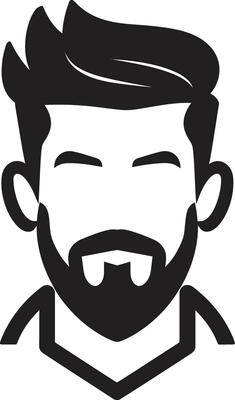 Sculpted Sophistication Insignia Male Face Vector Icon with Refined Features Dapper Demeanor Badge Vector Design for Fashionable Male Face Logo