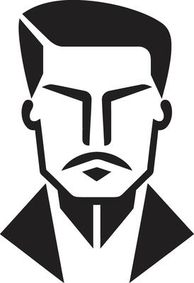 Chiseled Charm Insignia Attractive Male Face Icon in Striking Detail Suave Silhouette Badge Stylish Male Face Vector Design with Smooth Lines