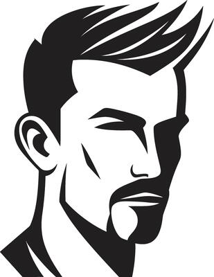 Striking Sophistication Insignia Bold Male Face Logo Design with Impactful Style Timeless Trademark Badge Classic Male Face Vector Icon for Iconic Branding