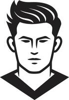 refinado rostro insignias vector logo para sofisticado masculino cara icono sereno silueta Insignia calma masculino cara vector diseño con sutil líneas