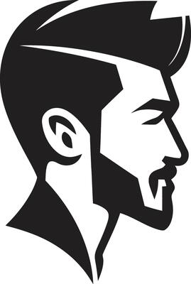 Expressive Elegance Insignia Male Face Icon in Artistic Detail Bold Gaze Crest Vector Logo for Confident Male Face Illustration