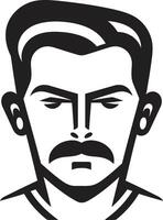 Sculpted Sophistication Crest Male Face Vector Icon with Refined Features Dapper Demeanor Insignia Vector Design for Fashionable Male Face Logo