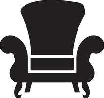 Minimalist Retreat Badge Sleek Chair Vector Icon for Calm and Relaxing Spaces Tranquil Trends Insignia Vector Logo for Ultimate Comfort with Modern Chair