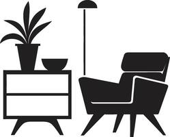 Tranquil Trends Insignia Sleek Chair Icon in Vector Design for Calm Spaces Urban Elegance Crest Modern Chair Vector Icon for Relaxing Living