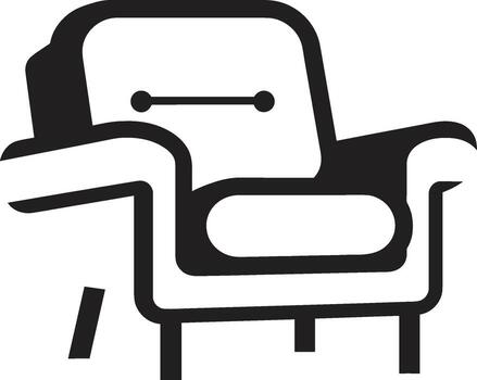 Zen Zephyr Crest Sleek Chair Icon in Vector Design for Stylish Spaces Tranquil Trends Insignia Vector Design for Ultimate Comfort with Modern Chair
