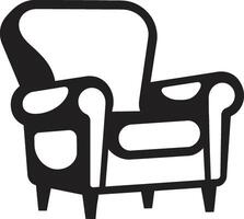 elegante comodidad cresta pulcro silla vector icono para contemporáneo relajación minimalista retirada Insignia vector diseño para sencillo y moderno relajante silla