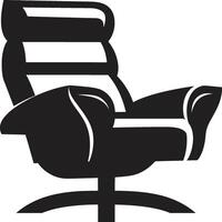 Comfort Oasis Insignia Sleek Chair Vector Icon for Modern Relaxation Serenity Seating Crest Vector Design for Ultimate Relaxation with Modern Chair