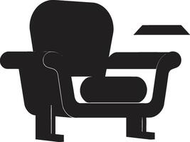 Tranquil Trends Crest Modern Lounge Chair Vector Icon for Trendy Spaces Elegance Lounge Badge Sleek Chair Vector Design for Stylish Relaxation