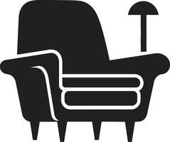 Tranquil Trends Insignia Sleek Chair Vector Icon for Trendy Relaxation Minimalist Retreat Crest Vector Design for Simple and Modern Relaxing Chair