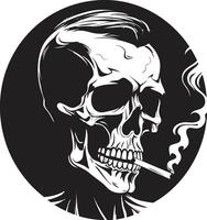 Refined Relic Insignia Smoking Gentleman Skeleton Vector Logo for Vintage Vibes Smoking Specter Crest Vector Design for Gentleman Skeleton Icon with Elegance