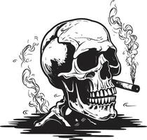 Sophisticated Stogie Badge Smoking Gentleman Skeleton Vector Logo for Elegant Branding Smoky Swagger Insignia Vector Design for Gentleman Skeleton Icon with Style