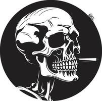 refinado reliquia cresta elegante de fumar Caballero icono en vector diseño cigarro salón Insignia Clásico encanto para de fumar esqueleto logo