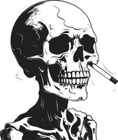 Cigar Lounge Crest Smoking Skeleton Vector Logo for Luxurious Branding Distinguished Drifter Badge Vector Design for Smoking Gentleman Skeleton Icon