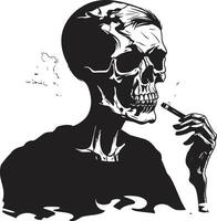 Classic Cohiba Crest Smoking Gentleman Skeleton Vector Logo for Timeless Charm Vintage Vapor Badge Vector Design for Smoking Gentleman Icon with Retro Elegance